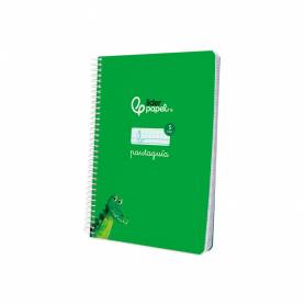 Cuaderno espiral liderpapel di n a5 pautaguia tapa blanda 40h 75 gr cuadro pautado 5mm color verde - BC123