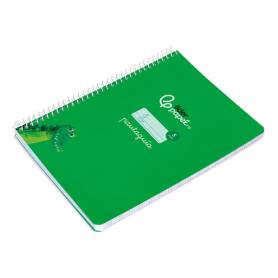 Cuaderno espiral liderpapel di n a5 pautaguia tapa blanda 40h 75 gr cuadro pautado 5mm color verde - BC123