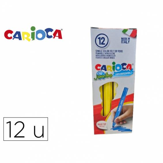 Rotulador carioca jumbo amarillo punta gruesa caja de 12 unidades - 40130 05