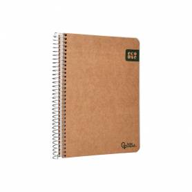 Cuaderno espiral liderpapel a5 tapa cartulina kraft contracolada 120h papel 100% reciclado 80 gr liso - BJ92