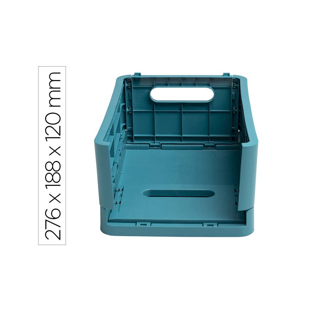 Caja plegable exacompta midi skandi polipropileno reciclado color azul pacifico 276x188x120 mm - 27134D