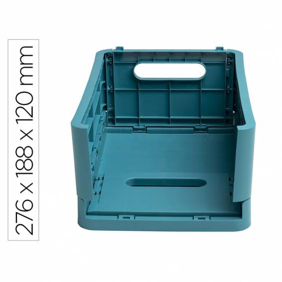 Caja plegable exacompta midi skandi polipropileno reciclado color azul pacifico 276x188x120 mm - 27134D