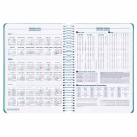 Agenda espiral liderpapel zant e a5 2025 día página color azul papel 70 gr - 