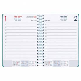 Agenda espiral liderpapel zant e a5 2025 día página color azul papel 70 gr - 