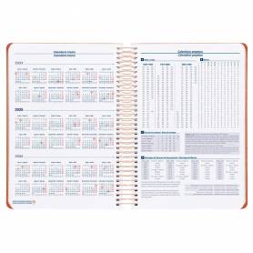 Agenda espiral liderpapel zant e a5 2025 día página color naranja papel 70 gr - 