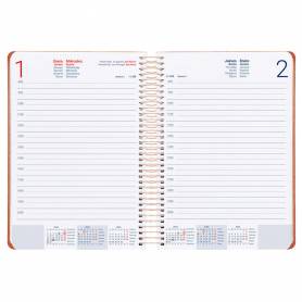 Agenda espiral liderpapel zant e a5 2025 día página color naranja papel 70 gr - 