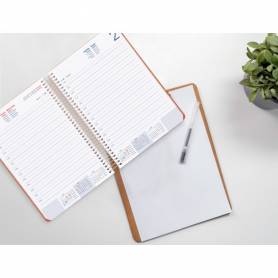 Agenda espiral liderpapel zant e a5 2025 día página color naranja papel 70 gr - 