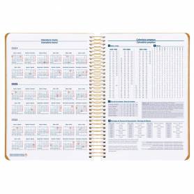 Agenda espiral liderpapel zant e a5 2025 día página color amarillo papel 70 gr - 