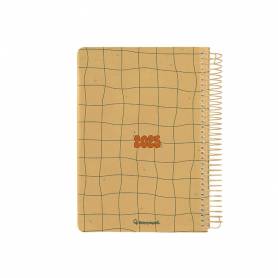 Agenda espiral liderpapel zant e a5 2025 día página color amarillo papel 70 gr - 