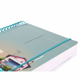 Agenda espiral liderpapel sant orini a6 2025 día página street view papel 60 gr - 