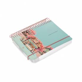 Agenda espiral liderpapel sant orini a6 2025 día página cherry blossoms papel 60 gr - 