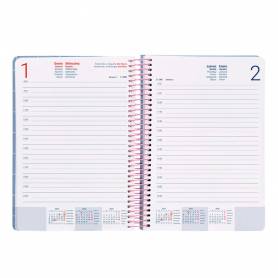 Agenda espiral liderpapel clas sic a4 2025 día página color azul claro papel 70 gr - 