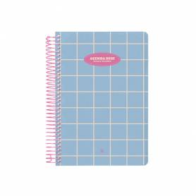 Agenda espiral liderpapel clas sic a4 2025 día página color azul claro papel 70 gr - 