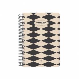 Agenda espiral liderpapel clas sic a4 2025 día página blanco y negro 1 papel 70 gr - 