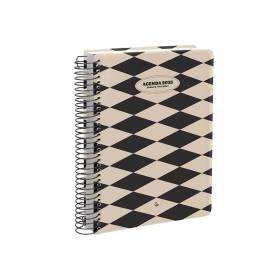 Agenda espiral liderpapel clas sic a4 2025 día página blanco y negro 1 papel 70 gr - 