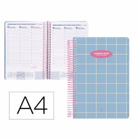 Agenda espiral liderpapel clas sic a4 2025 semana vista light color azul papel 70 gr - 