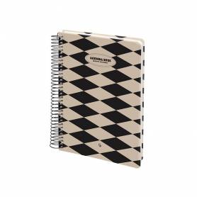 Agenda espiral liderpapel clas sic a5 2025 día página blanco y negro 1 papel 70 gr - 