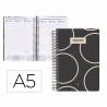 Agenda 2025 espiral A5 semana vista negro liderpapel classic