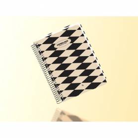 Agenda espiral liderpapel clas sic a6 2025 semana vista blanco y negro 1 papel 70 gr - 