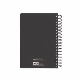 Agenda espiral liderpapel clas sic a6 2025 semana vista blanco y negro 2 papel 70 gr - 