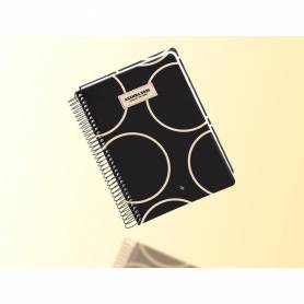 Agenda espiral liderpapel clas sic a6 2025 día página blanco y negro 2 papel 70 gr - 