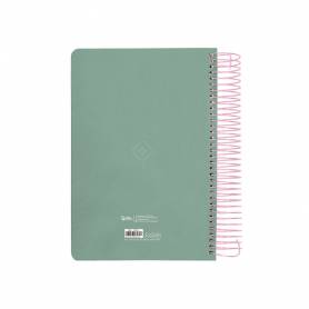 Agenda espiral liderpapel peri ssa a4 2025 día página color verde papel 80 gr - 