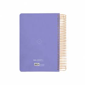 Agenda espiral liderpapel peri ssa a4 2025 día página color morado papel 80 gr - 