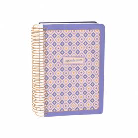 Agenda espiral liderpapel peri ssa a4 2025 día página color morado papel 80 gr - 