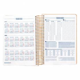 Agenda espiral liderpapel peri ssa a5 2025 día página color naranja papel 80 gr - 