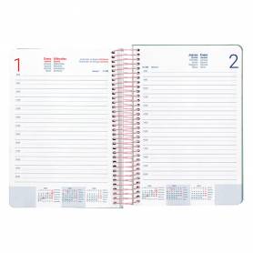 Agenda espiral liderpapel peri ssa a5 2025 día página color verde papel 80 gr - 