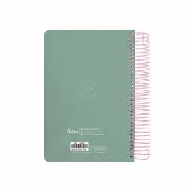 Agenda espiral liderpapel peri ssa a5 2025 día página color verde papel 80 gr - 