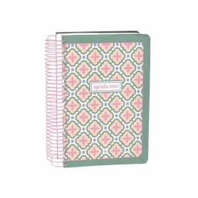 Agenda espiral liderpapel peri ssa a5 2025 día página color verde papel 80 gr - 