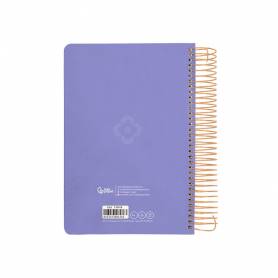 Agenda espiral liderpapel peri ssa a5 2025 día página color morado papel 80 gr - 