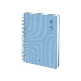 Agenda espiral liderpapel syro s a5 2025 día página color azul papel 60 gr - 