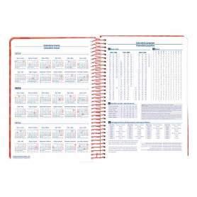 Agenda espiral liderpapel syro s a5 2025 día página color rojo papel 60 gr - 