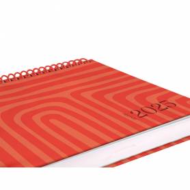 Agenda espiral liderpapel syro s a5 2025 día página color rojo papel 60 gr - 