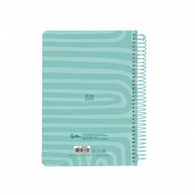 Agenda espiral liderpapel syro s a5 2025 día página color turquesa papel 60 gr - 