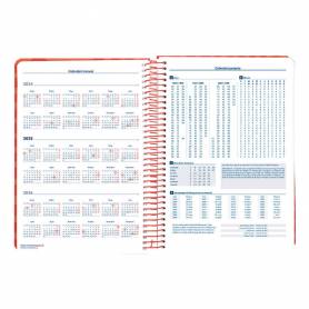 Agenda espiral liderpapel syro s a5 2025 día página color rojo papel 60 gr catalan - 