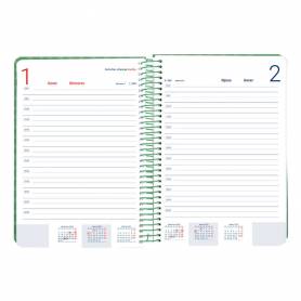 Agenda espiral liderpapel syro s a5 2025 día página color verde papel 60 gr catalan - 