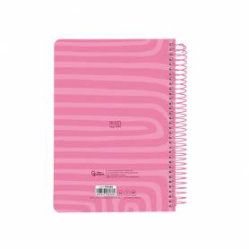 Agenda espiral liderpapel syro s a5 2025 día página color rosa papel 60 gr catalan - 