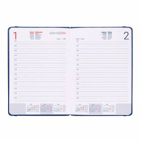 Agenda encuadernada liderpapel efira a5 2025 día página color azul papel 70 gr - 