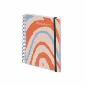 Agenda encuadernada liderpapel tinos a6 2025 dia pagina pe rsonalizable papel 70 gr - 