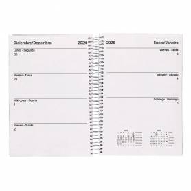 Agenda encuadernada liderpapel tinos a6 2025 semana vista personalizable papel 70 gr - 