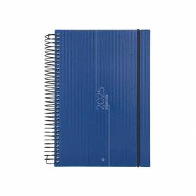 Agenda encuadernada liderpapel olbia a5 2025 día página color azul papel 60 gr - 