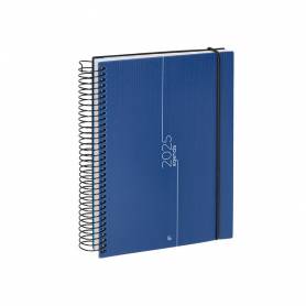 Agenda encuadernada liderpapel olbia a5 2025 día página color azul papel 60 gr - 