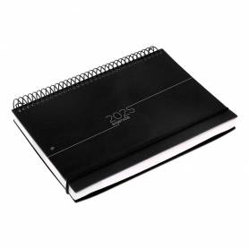 Agenda encuadernada liderpapel olbia a5 2025 día página color negro papel 60 gr - 