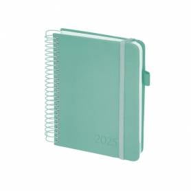 Agenda encuadernada liderpapel neon a5 2025 día página color verde papel 70 gr - 