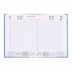 Agenda encuadernada liderpapel corfu a5 2025 día página color azul claro papel 60 gr - 