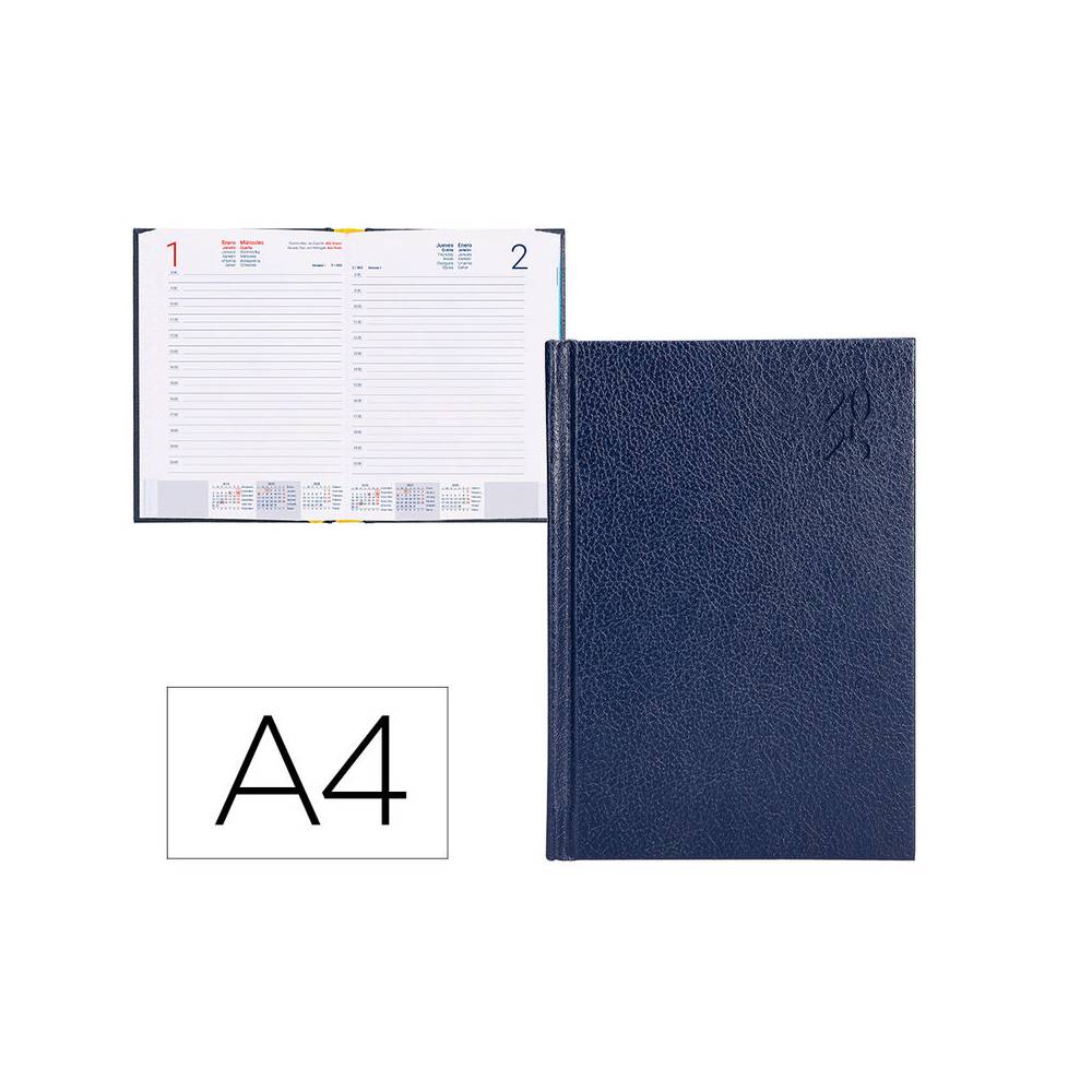 Agenda encuadernada liderpapel corfu a4 2025 día página azul papel 60 gr - 