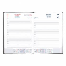 Agenda encuadernada liderpapel creta a5 2025 dia pagina n egro papel 70 gr - 